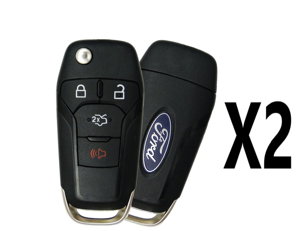 (2 PACK) 2013-2016 FORD FUSION HIGH SECURITY REMOTE FLIP KEY 4 BUTTON TRUNK PN 164-R7986