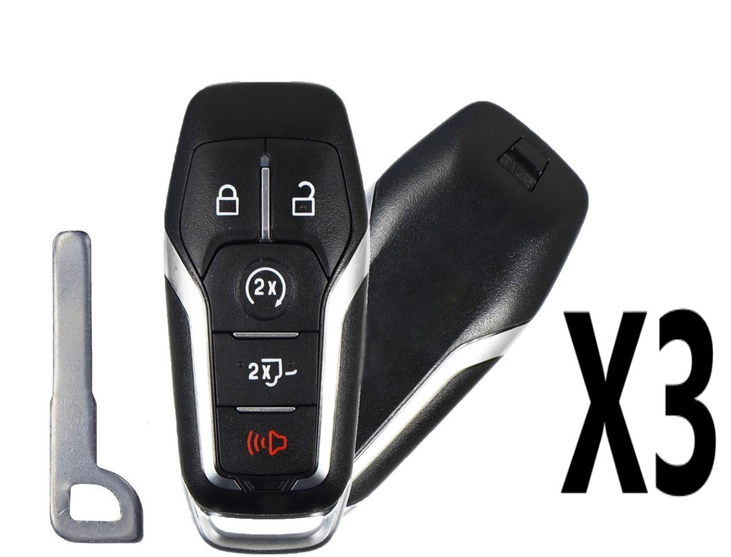 (3 PACK) 2015-2017 FORD F-150 2 WAY SMART KEY 5B TAILGATE / STARTER PN 164-R8117 