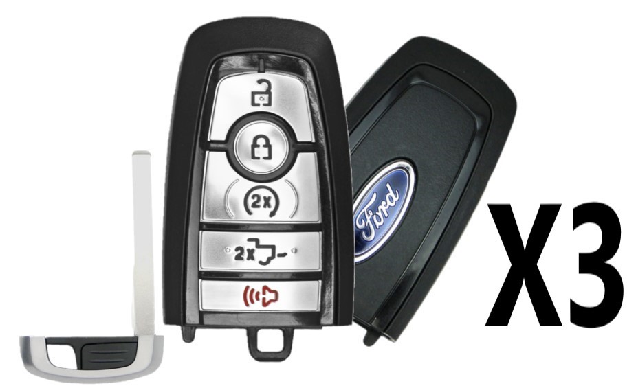 (3 PACK) 2017-2020 FORD F-SERIES 2-WAY PEPS SMART KEY 5B TAILGATE / REMOTE START - PN 164-R8166