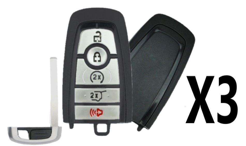 (3 PACK) REPLACEMENT 2018- 2021 FORD SMART KEY 5 BUTTON REMOTE START / HATCH - 164-R8198