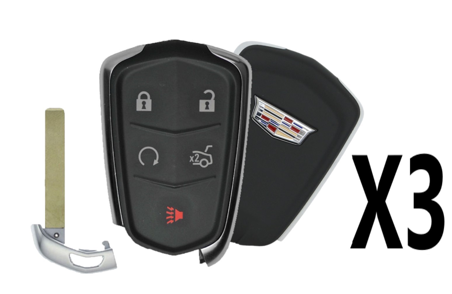 (3 PACK) 2016-2020 CADILLAC SMART KEY 5B TRUNK / REMOTE START - PN 13598538