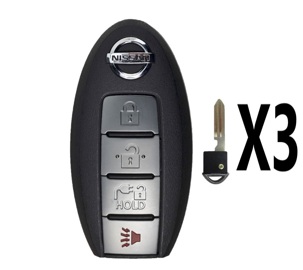 (3 PACK) 2013-2017 NISSAN LEAF SMART PROX KEY - 4B PLUG PN 285E3-3NF4A