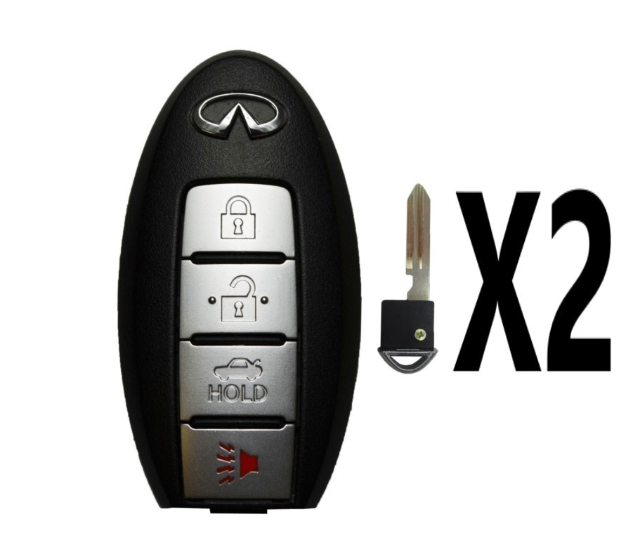(2 PACK) 2016-2019 INFINITI Q50 Q60 SMART PROX KEY 4 BUTTON IC 204 PN 285E3-4HB0C