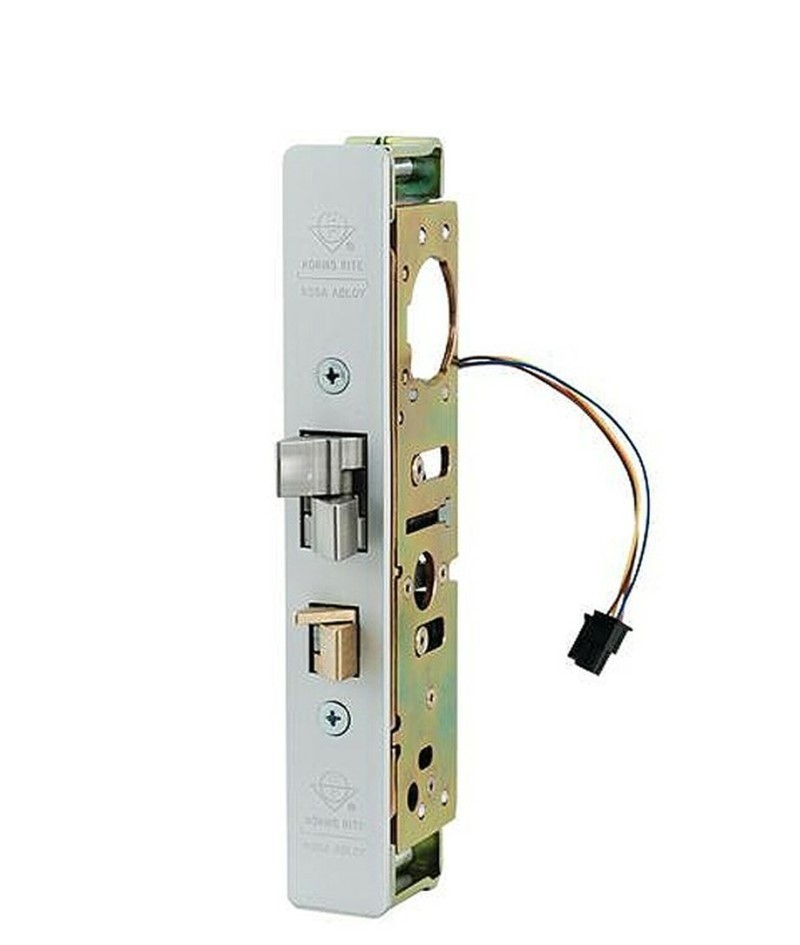 ADAMS RITE STEEL HAWK 4300-30-101-628 ELECTRIFIED DEADLATCH, 1-1/8" BACKSET, NO MONITORING, SURFACE MOUNT, FLAT/STANDARD JAMB - CLEAR ANODIZED