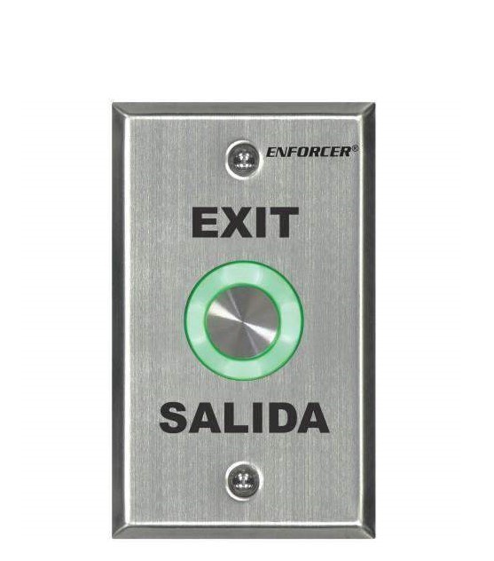 SECO-LARM - PIEZOELECTRIC ILLUMINATED RTE WALL PLATE W/ TIMER & PUSHBUTTON - SINGLE GANG 