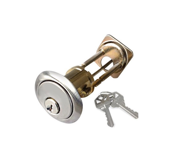 ADIR - RIM CYLINDER - HEAVY DUTY SOLID BRASS 1-1/8" - 2 KW1 KEYS (SILVER FINISH US32D)  