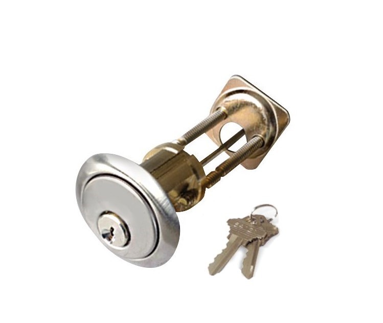 ADIR - RIM CYLINDER - HEAVY DUTY SOLID BRASS 1-1/8" - 2 SC1 KEYS (SILVER FINISH US32D)  