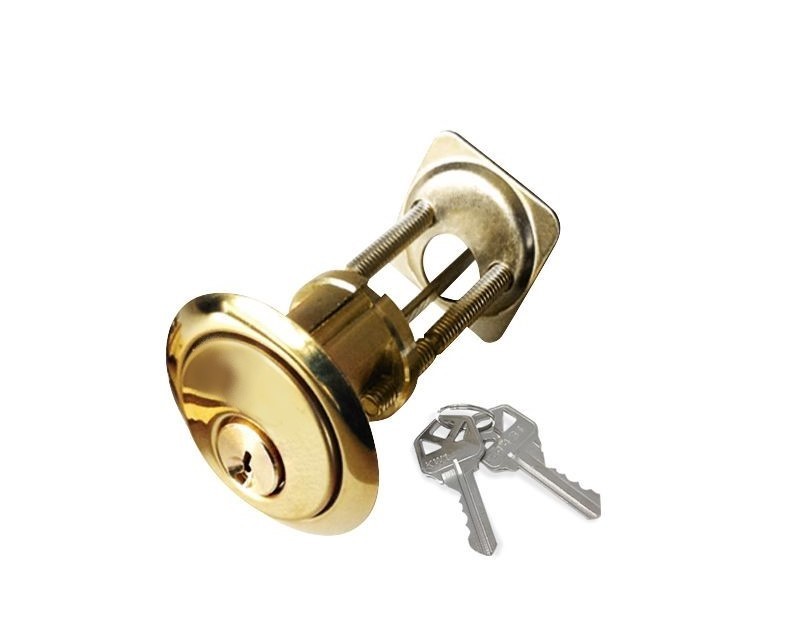 ADIR - RIM CYLINDER - HEAVY DUTY SOLID BRASS 1-1/8" - 2 KW1 KEYS (BRASS FINISH US3)  