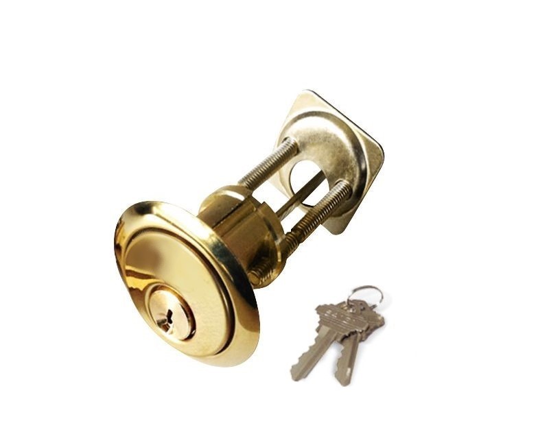 ADIR - RIM CYLINDER - HEAVY DUTY SOLID BRASS 1-1/8" - 2 SC1 KEYS (BRASS FINISH US3)  