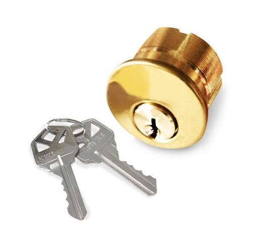 ADIR - SOLID BRASS MORTISE CYLINDER 1-1/4" - 2 KW1 KEYS (BRASS FINISH US3)