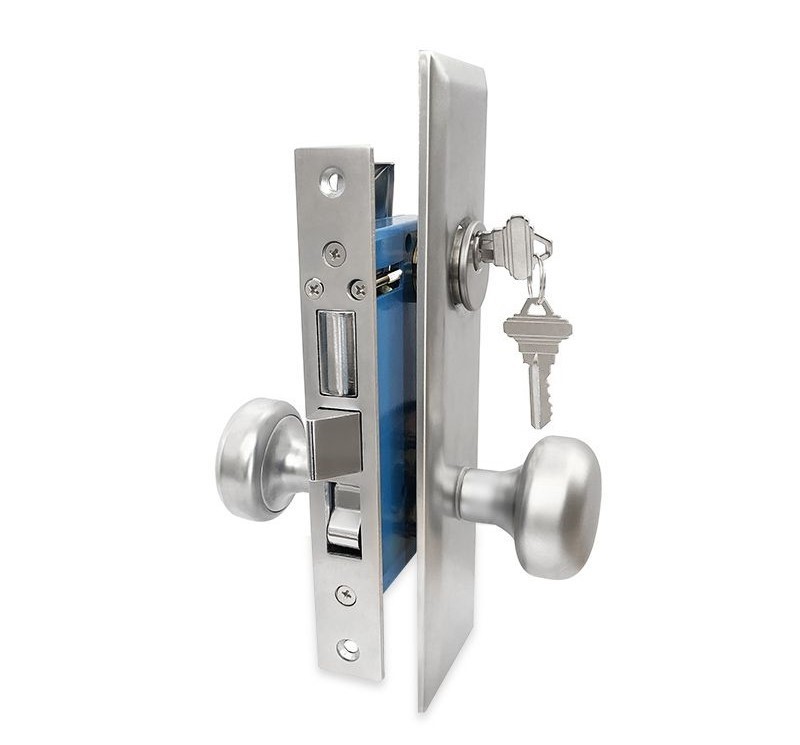 ADIR - ML01D MORTISE KEYED LOCK SET - 2 1/2 " BACKSET - LEFT HAND - 2 SC1 KEYS (SATIN CHROME US26D)