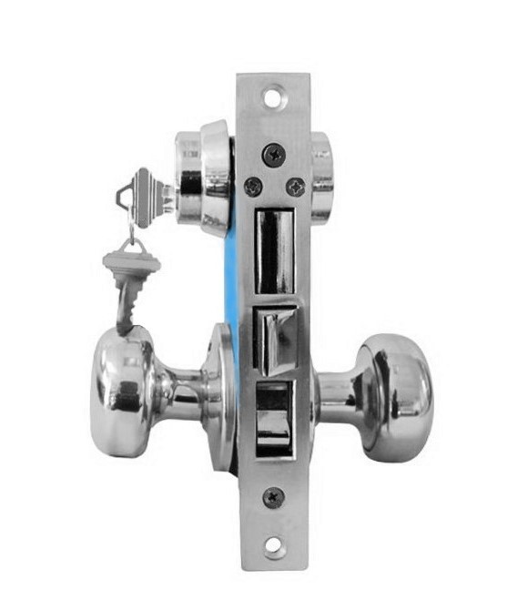 ADIR - MLG01D MORTISE GATE KEYED DOOR LOCK SET - 2-1/2" BACKSET - LEFT HAND - 2 SC1 KEYS (CHROME US26D)