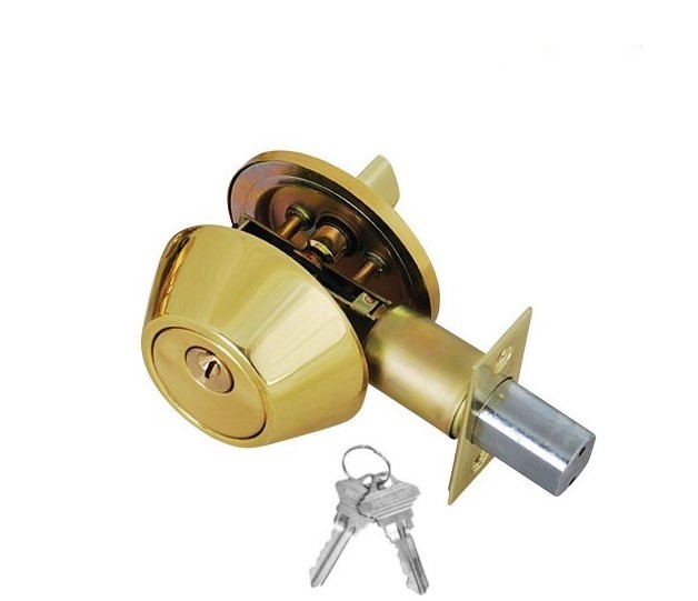 ADIR - DEADBOLT DOOR LOCK WITH 2 SC1 KEYS (BRASS FINISH US3)