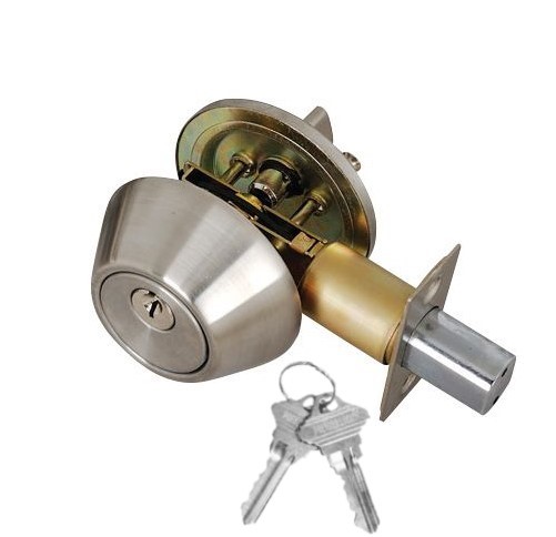 ADIR - DEADBOLT DOOR LOCK WITH 2 SC1 KEYS (STAINLESS STEEL FINISH US32D)