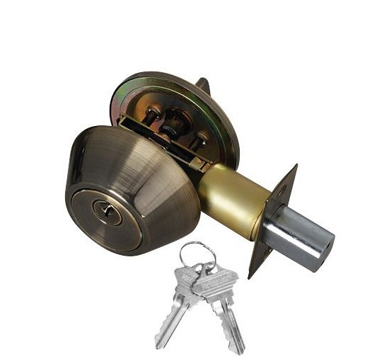 ADIR - DEADBOLT DOOR LOCK WITH 2 SC1 KEYS (ANTIQUE BRASS FINISH US5)
