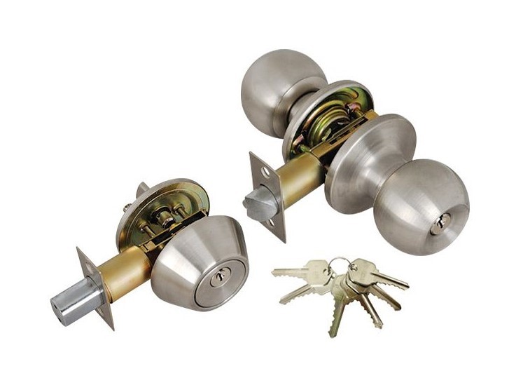 ADIR - ENTRY DOOR KNOB COMBO LOCK SET WITH DEADBOLT AND 6 KW1 KEYS (STAINLESS STEEL US32D)