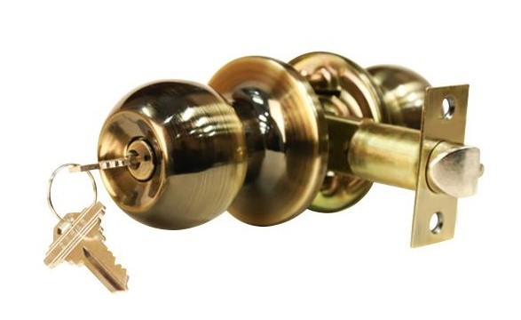 ADIR - KEYED ENTRY DOOR KNOB WITH 2 SC1 KEYS (ANTIQUE BRASS FINISH US5)