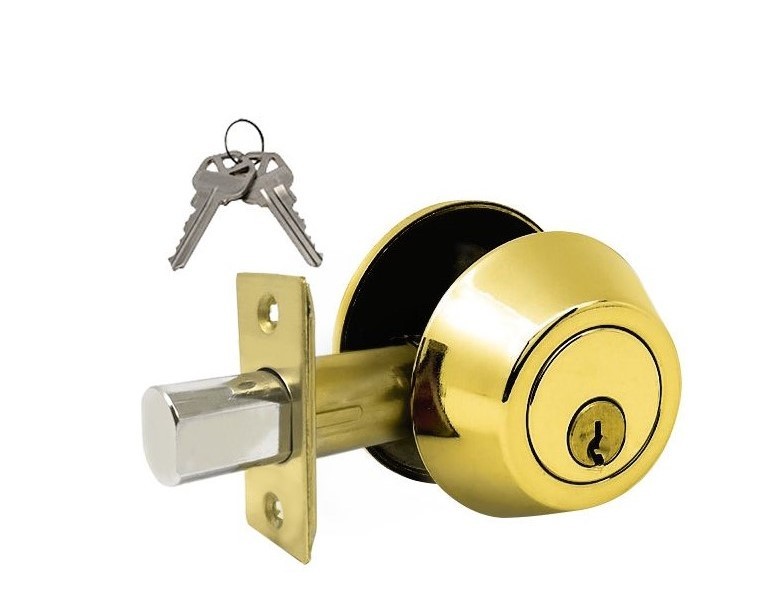 ADIR - GRADE 3 DEADBOLT DOOR LOCK WITH 2 SC1 KEYS (BRASS FINISH US3)