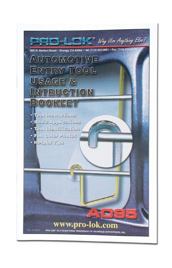 PRO-LOK - AUTOMOTIVE ENTRY TOOL USAGE & INSTRUCTION BOOKLET 