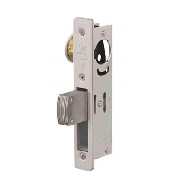 ADAMS RITE MS1850S-310-628 SERIES MS DEADLOCK, FLAT FACEPLATE, 1-1/8" BACKSET, STRAIGHT BOLT, NON-HANDED - CLEAR ANODIZED