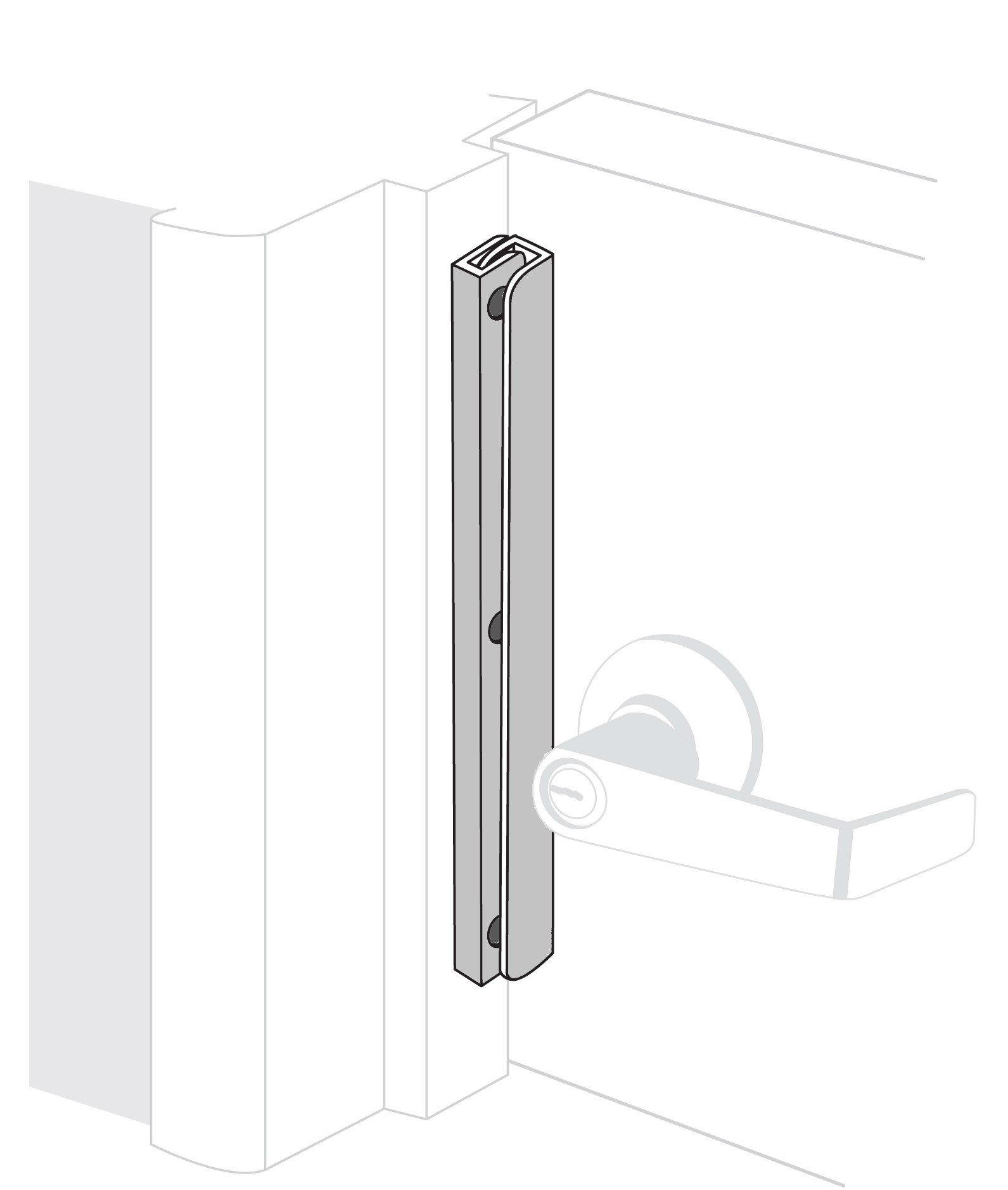 ENTRY ARMOR - 7" INTERLOCKING LATCH PROTECTOR (ALUMINUM)