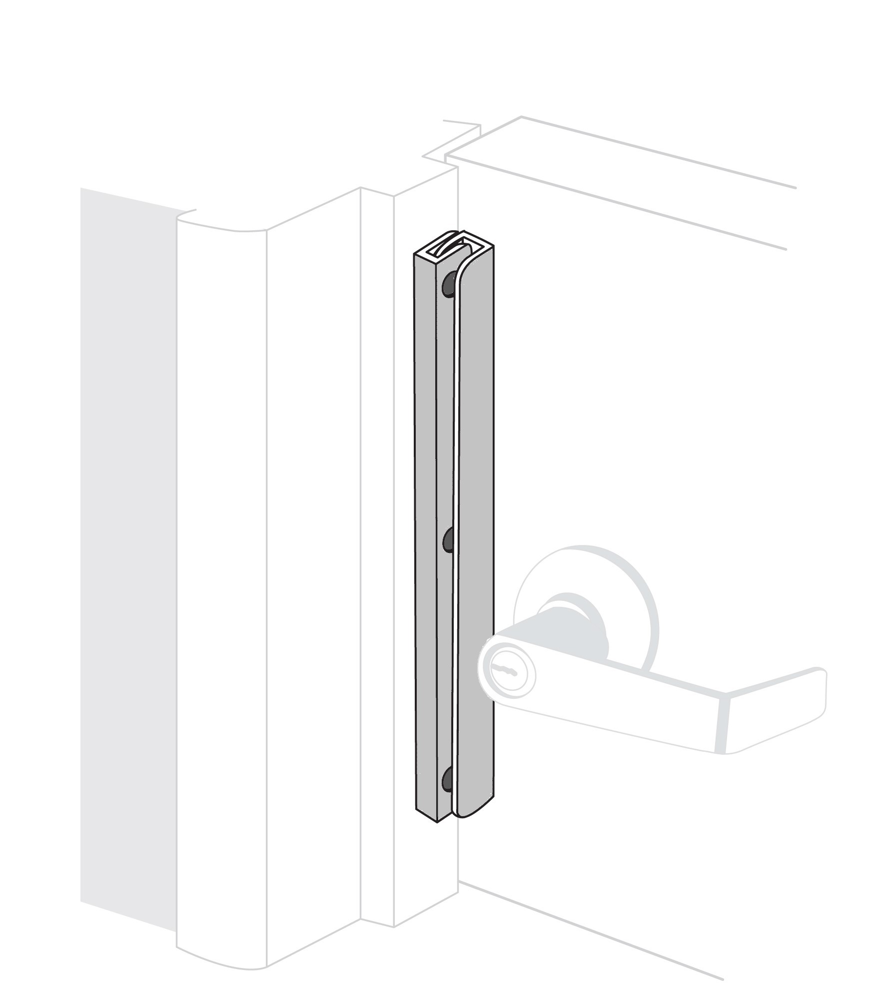 ENTRY ARMOR - 12" INTERLOCKING LATCH PROTECTOR (ALUMINUM)