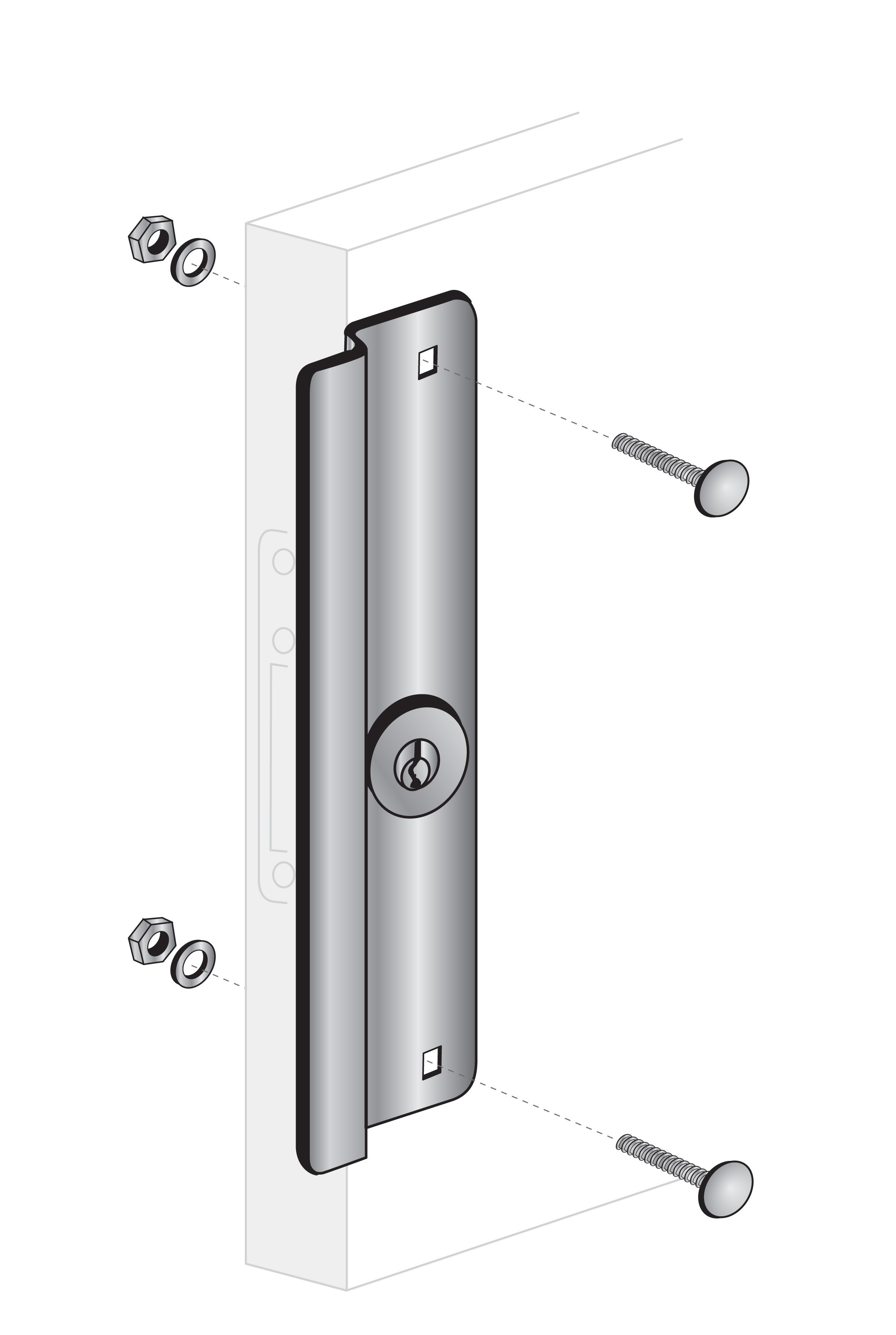 ENTRY ARMOR - 12" X 2 5/8" LATCH PROTECTOR FOR NARROW STILE DOORS (DURONODIC)