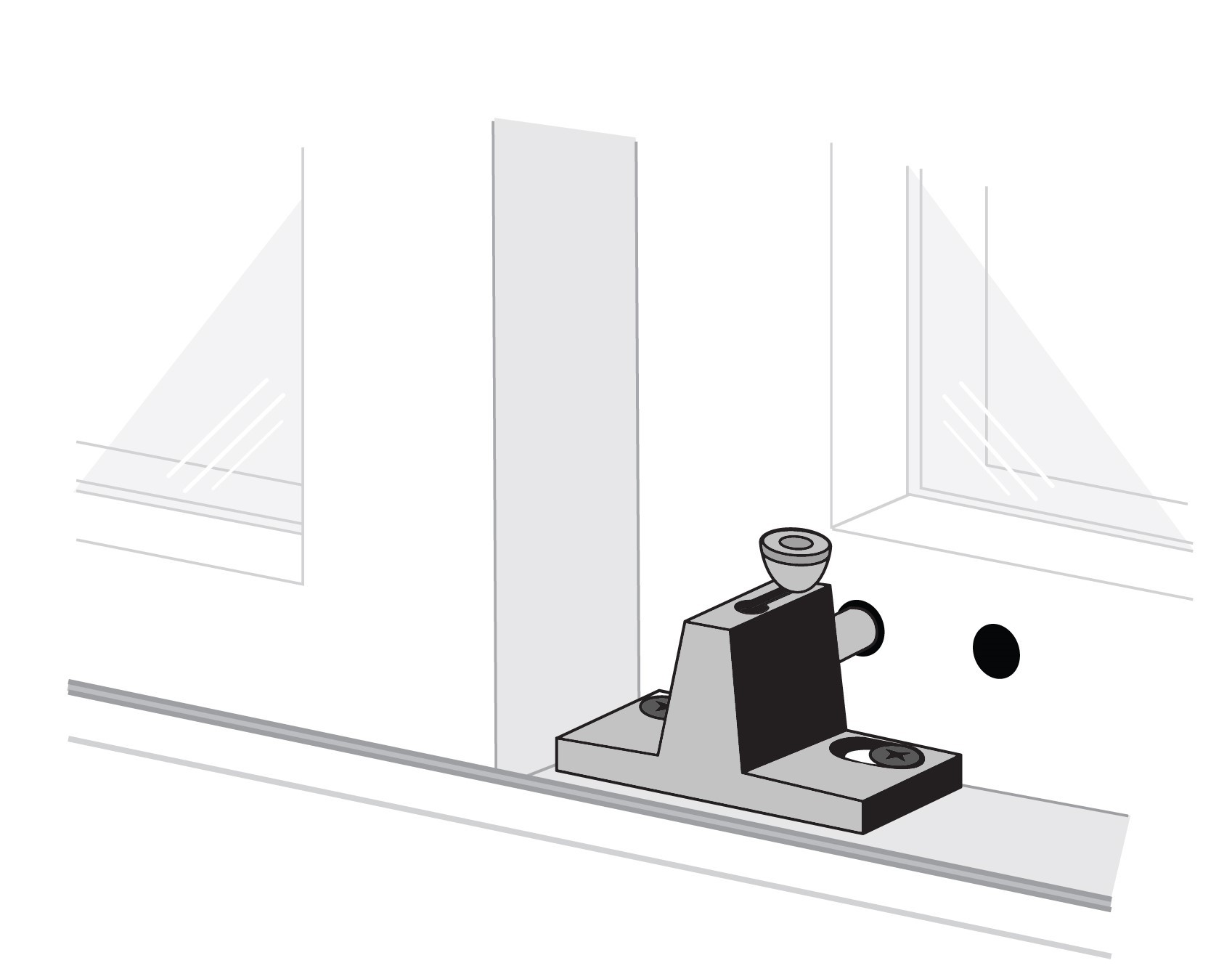 ENTRY ARMOR - TOP KNOB PATIO DOOR LOCK (ALUMINUM) 