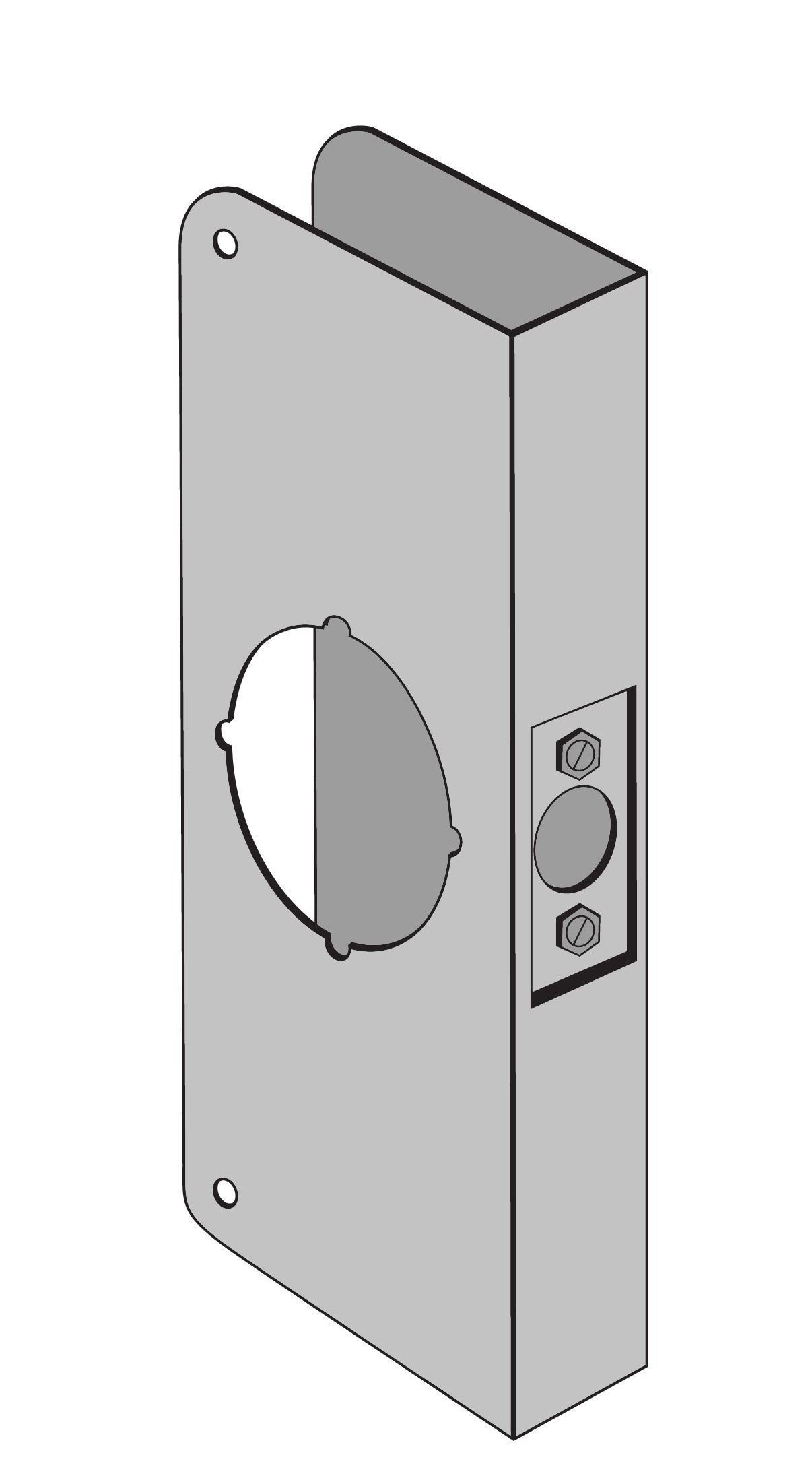 ENTRY ARMOR - 2 1/8 BORE - 4" X 9" X 1 3/8" WRAP PLATE (DURONODIC)