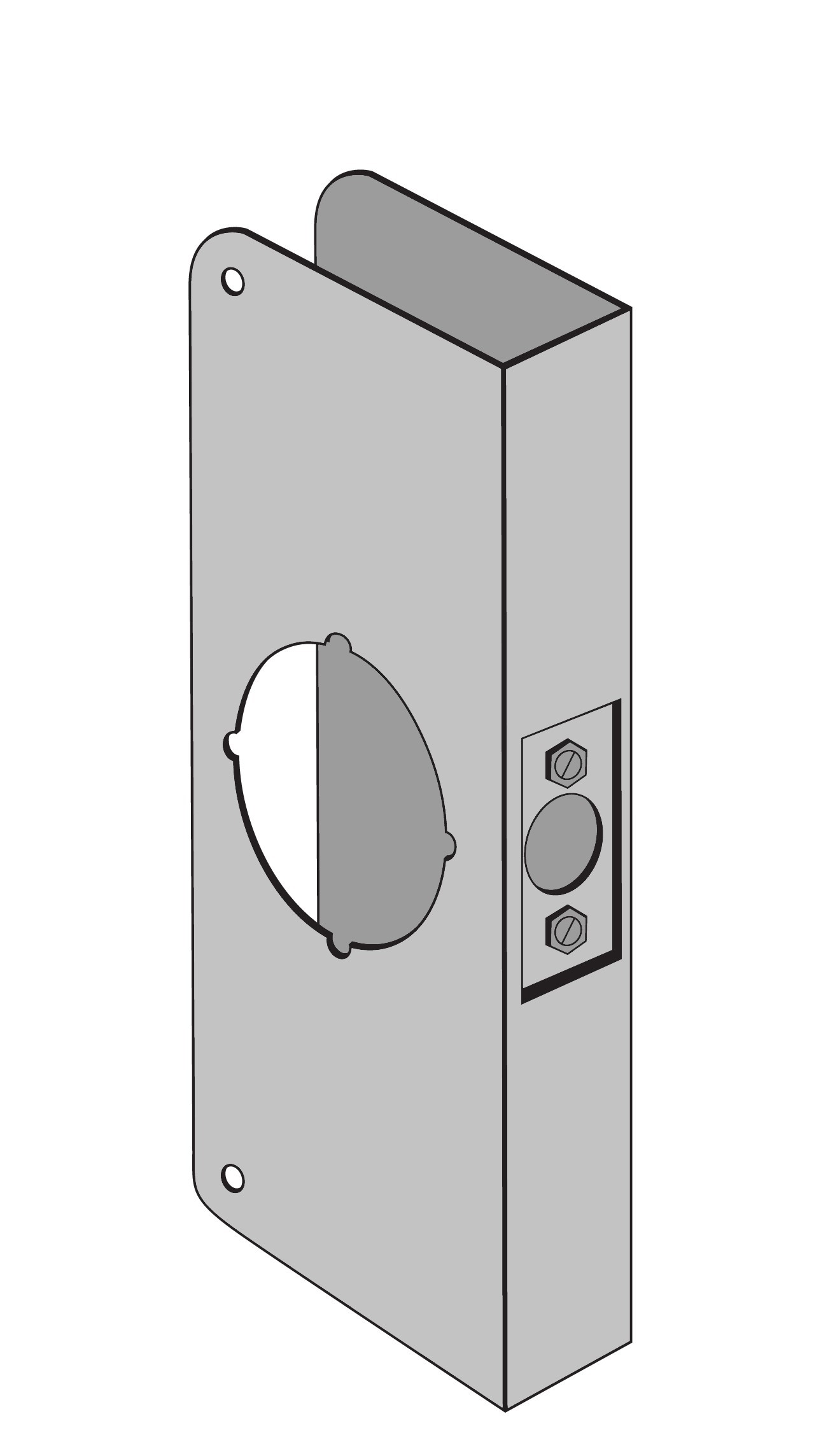 ENTRY ARMOR - 2 1/8" BORE - 4 1/4" X 9" X 1 3/4" WRAP PLATE  (ANTIQUE BRASS)