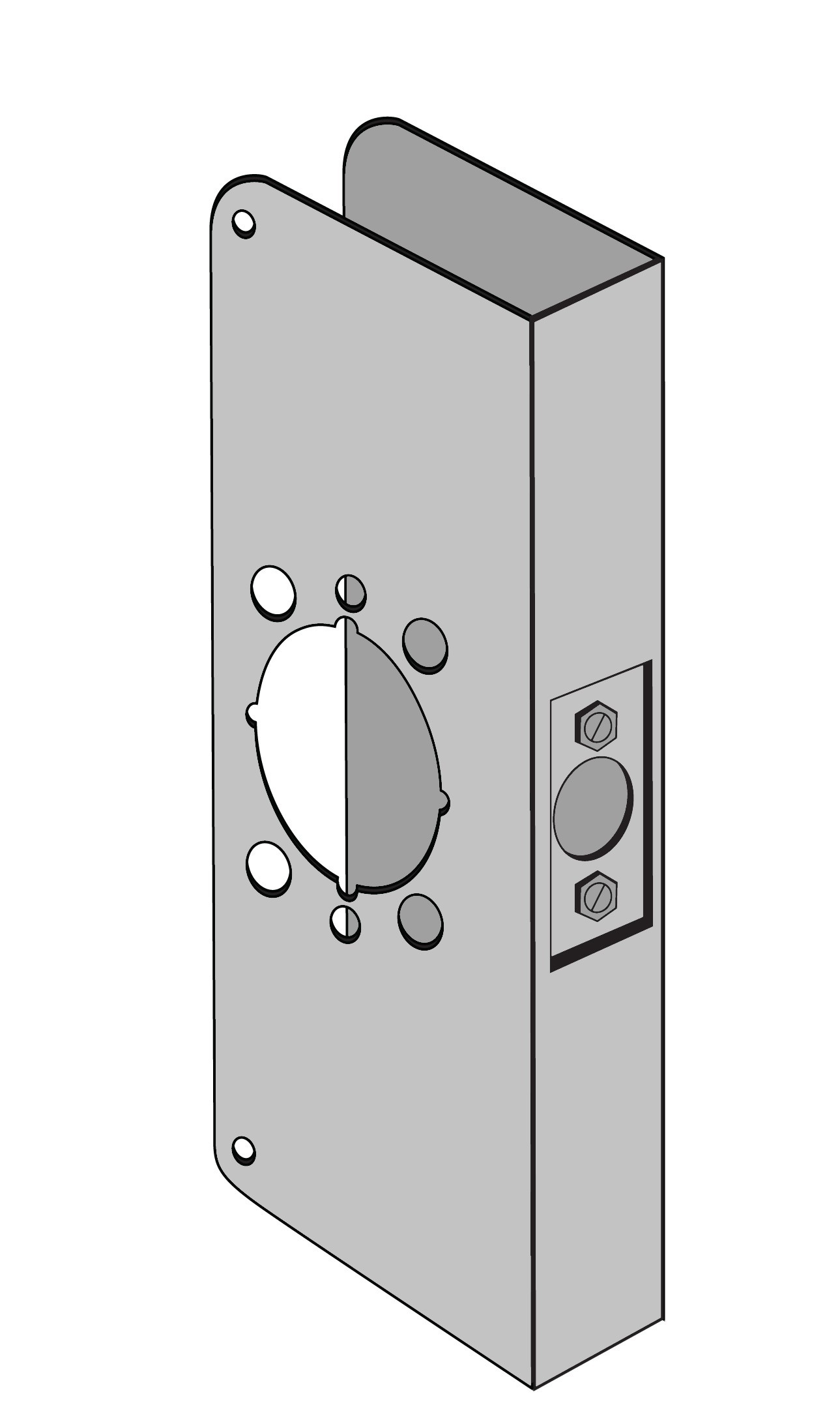 ENTRY ARMOR - ADA 2 1/8" BORE - 4 3/4" X 9" X 1 3/4" WRAP PLATE (DURONODIC)