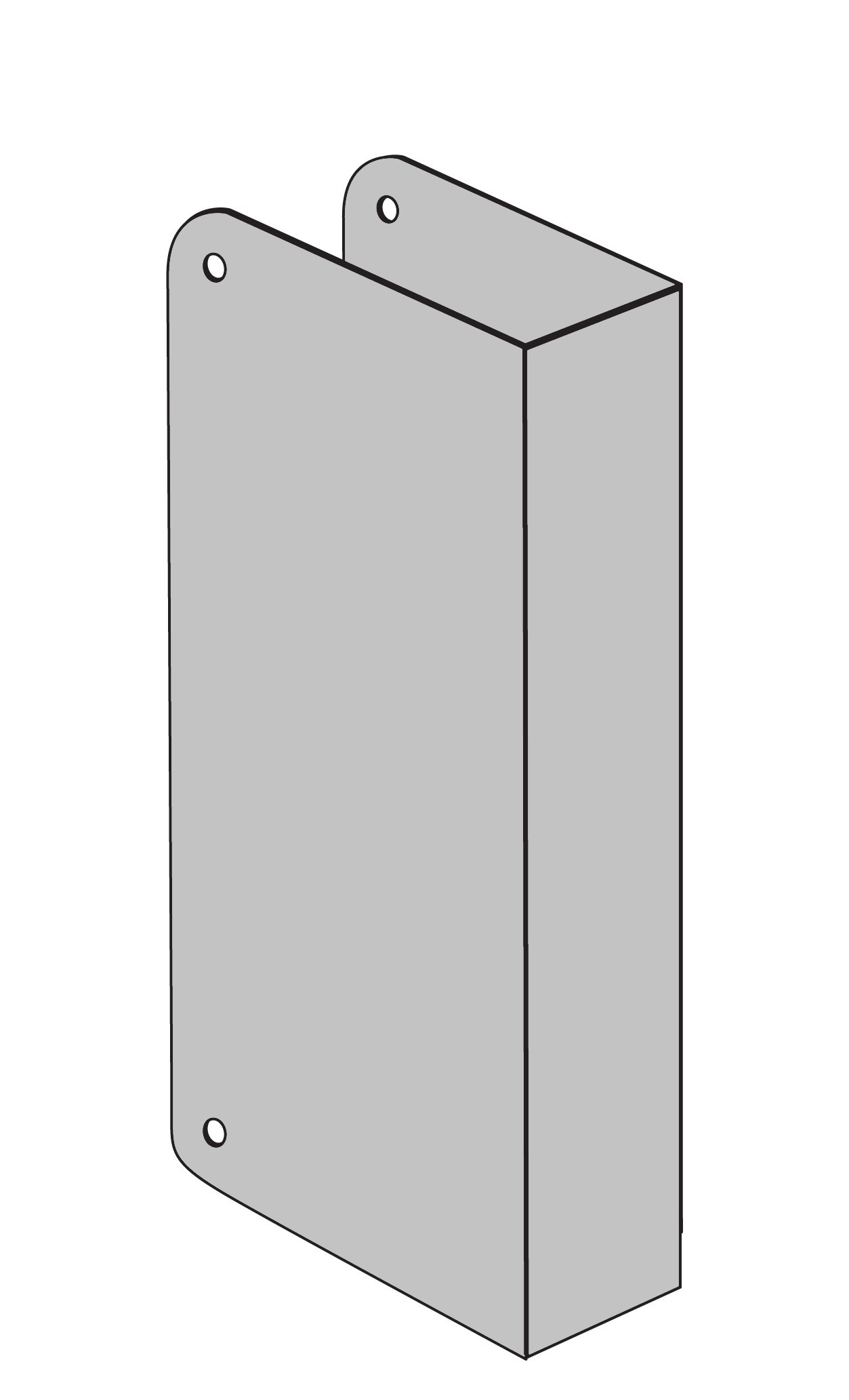 ENTRY ARMOR - 4 1/4" X 4 1/2" X 1 3/4" BLANK WRAP (POLISHED BRASS)