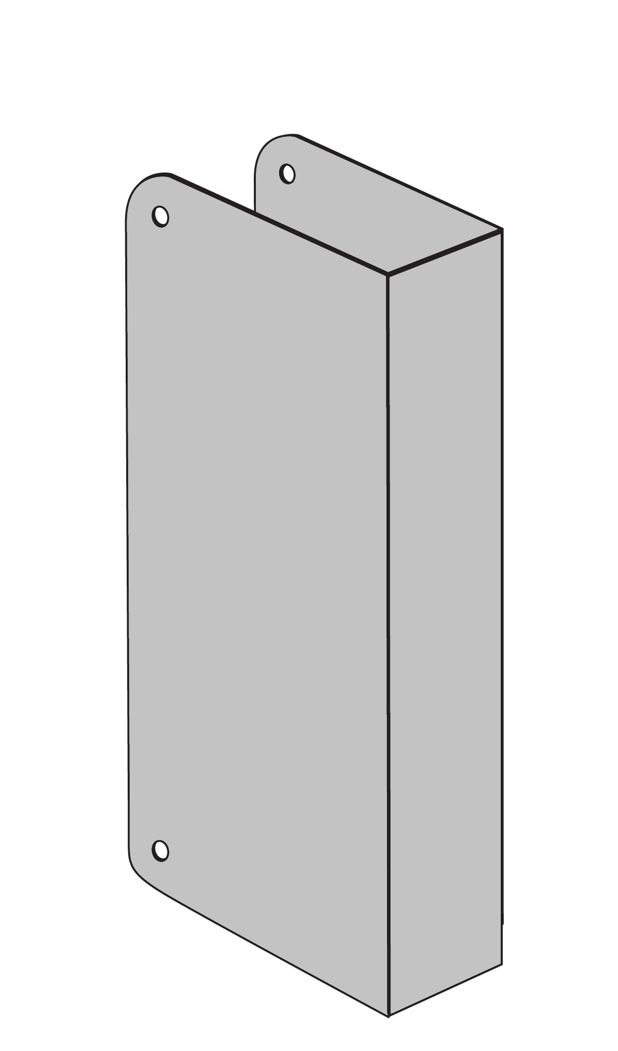 ENTRY ARMOR - 4 1/4" X 9" X 1 3/4" BLANK WRAP (POLISHED BRASS)