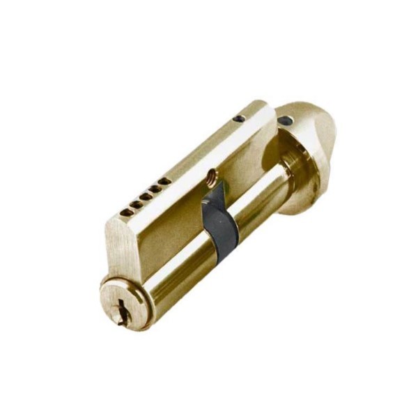 GMS PROFILE CYLINDER DOUBLE SIDED W/ THUMB TURN & KEY - US3 - POLISHED BRASS