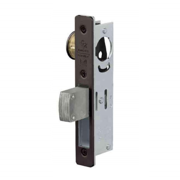 ADAMS RITE MS1850S-310-313 SERIES MS DEADLOCK, FLAT FACEPLATE, 1-1/8" BACKSET, STRAIGHT BOLT, NON-HANDED - DARK BRONZE