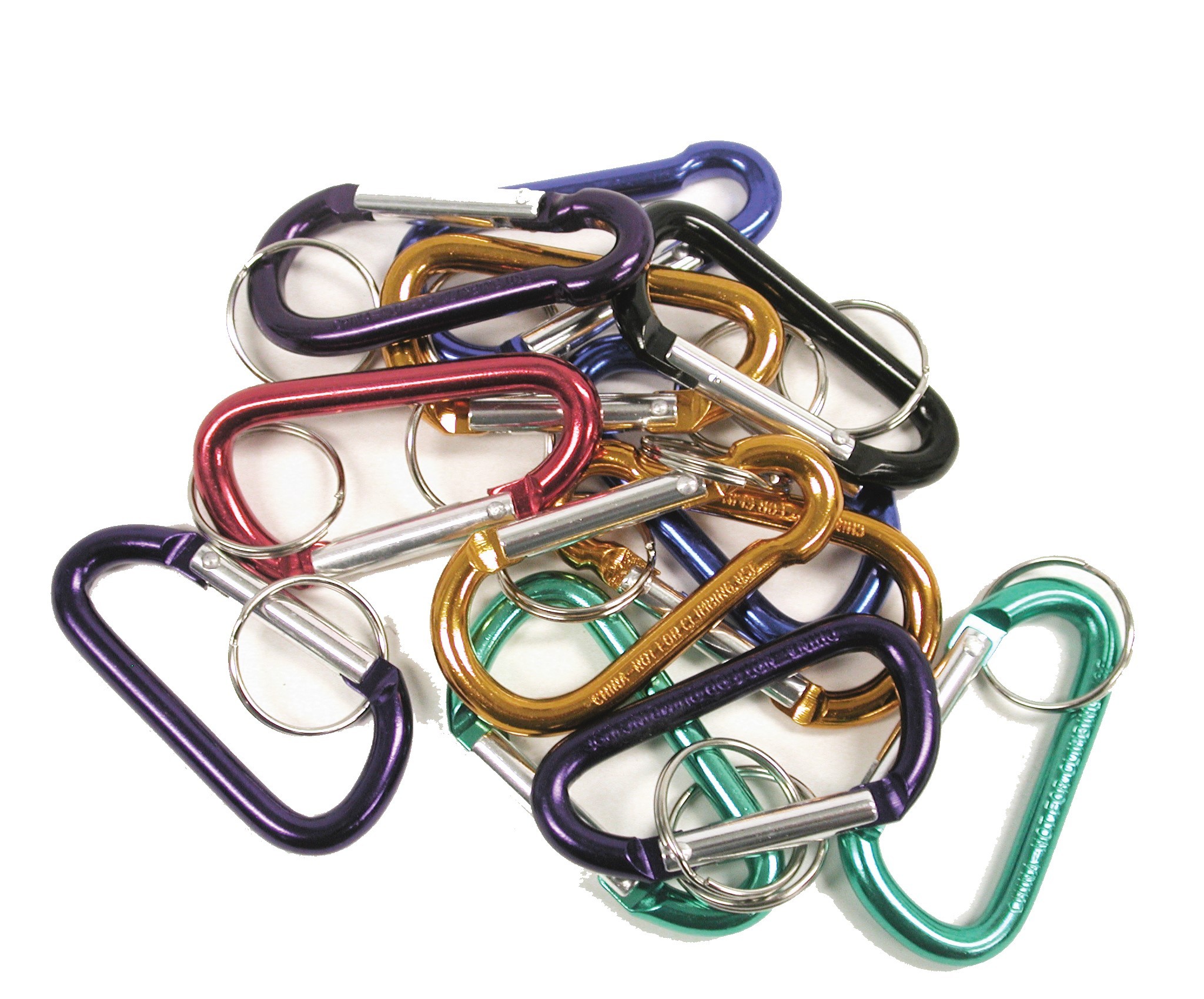 KALIFORNIA KEY CHAINS - (12 PIECES) SMALL-C-CLIP - SPRING LOADED IN ASSORTED COLORS 
