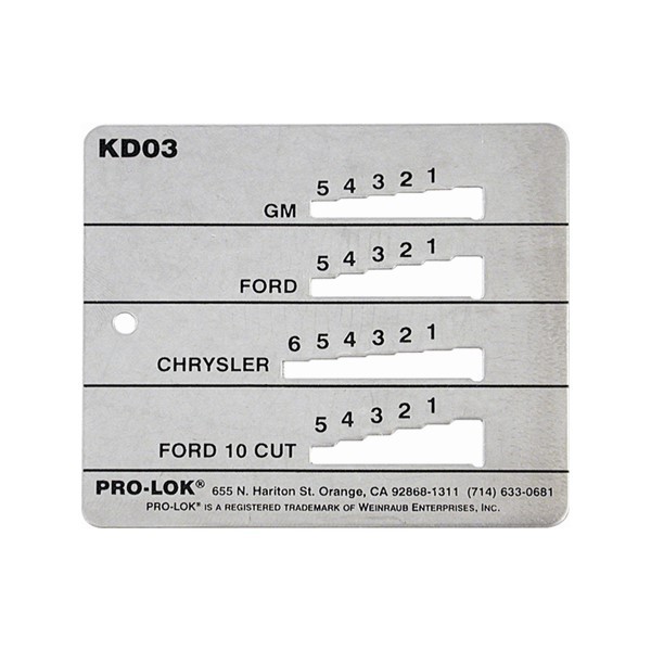 PRO-LOK - KEY DECODER FOR GM, CHRYSLER, FORD, & 10 CUT
