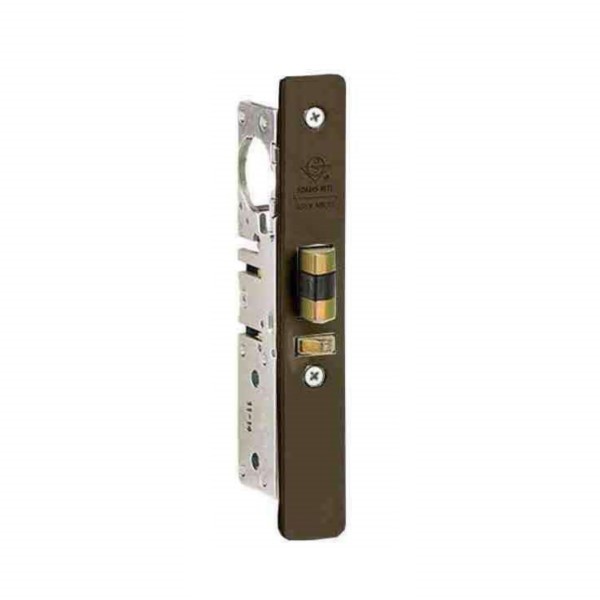 ADAMS RITE 4510-26-201-313 STANDARD DEADLATCH, FLAT FACEPLATE, 31/32" BACKSET, LH/RHR, 2-5/8" STRIKE - DARK BRONZE