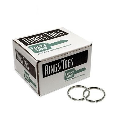 LUCKY LINE 1-INCH SPLIT KEY RINGS NICKEL-PLATED - 100 PCS - DISPLAY BOX