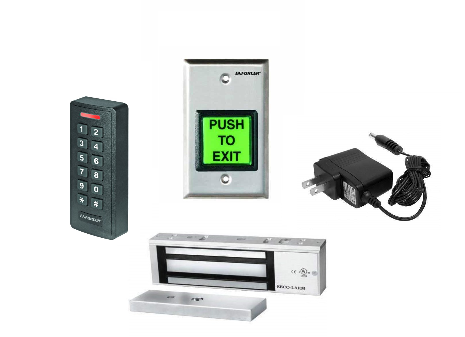 SECO-LARM - SINGLE DOOR MAGLOCK BUNDLE - 1200-LB  