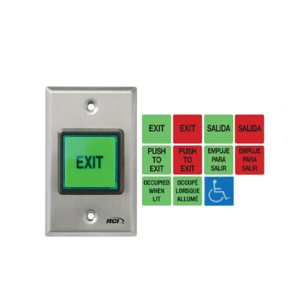 RCI 972-32D ALL-IN ONE ENGLISH - SPANISH ILLUMINATED PUSHBUTTON - MOMENTARY