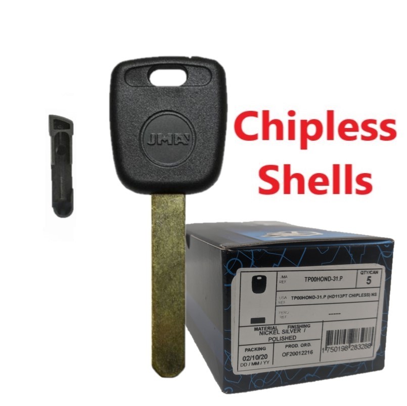 (BOX OF 5) JMA - HD113PT KEY SHELL HON66 / HOND-31 CHIPLESS - WITH PINHOLE RELEASE FOR HONDA