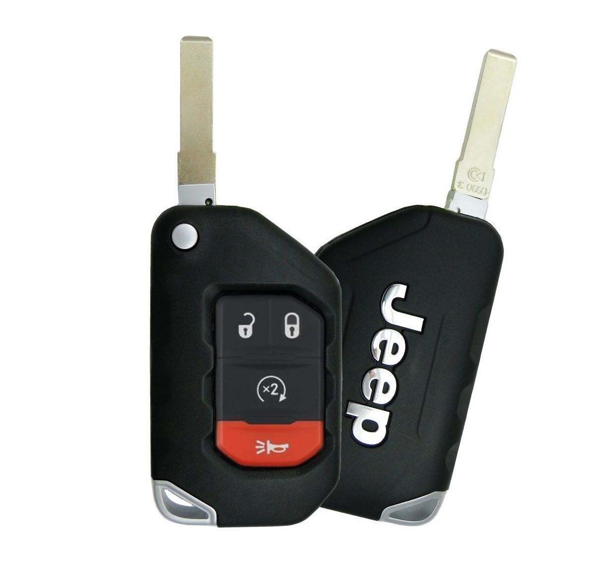 2018-2021 JEEP GLADIATOR /  WRANGLER 4 BUTTON REMOTE FLIP KEY - PN 68416784AB