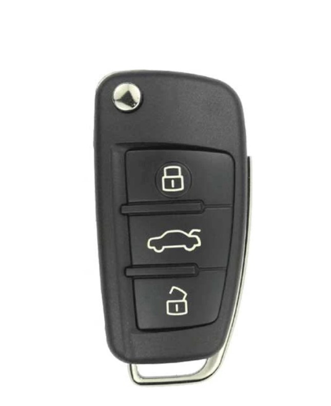 REPLACEMENT 2006-2015 AUDI 3 BUTTON FLIP KEY  8E CHIP - 4F0837220