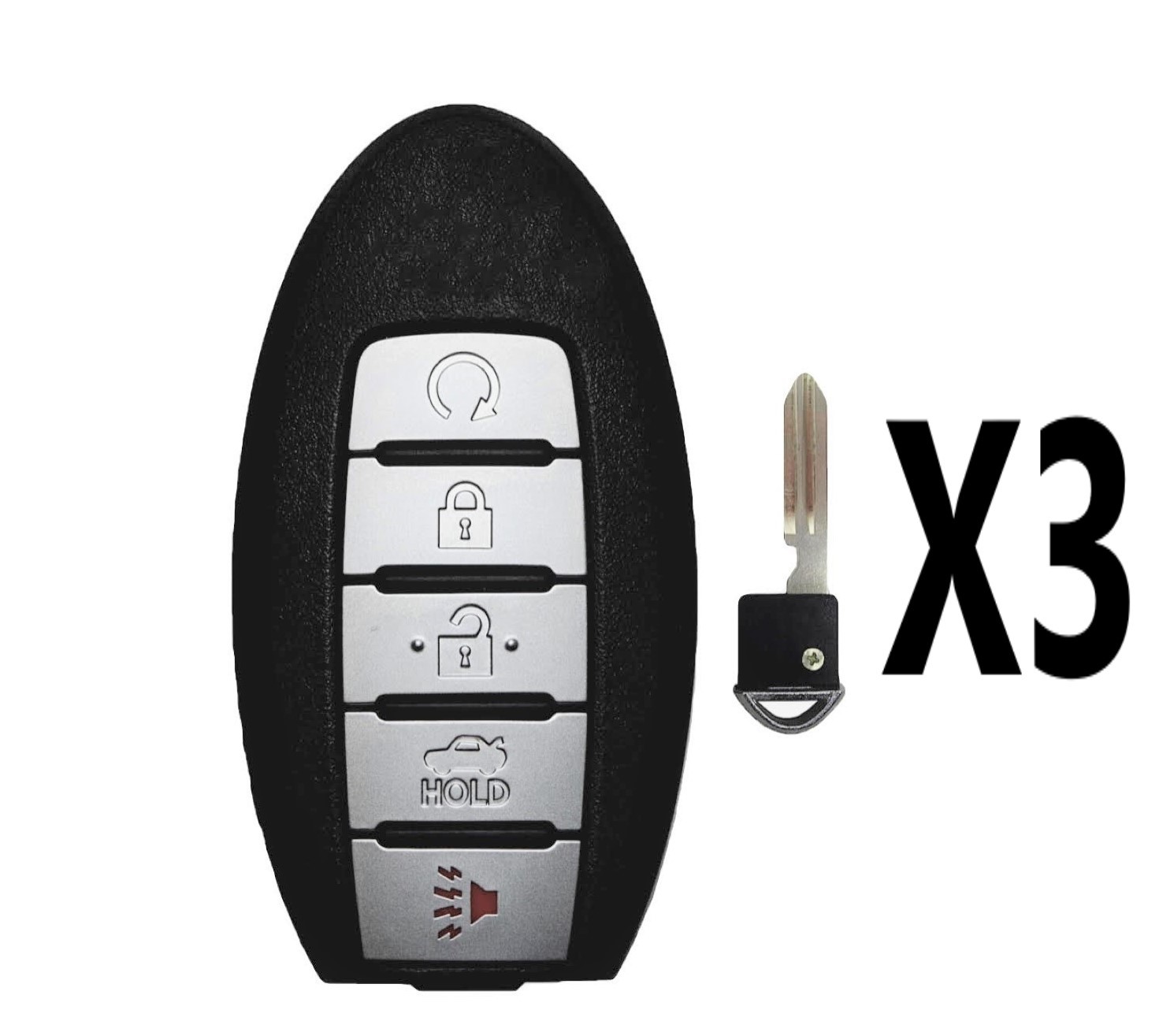 (3 PACK) REPLACEMENT 2019-2020 NISSAN ALTIMA / VERSA 5 BUTTON SMART KEY - 285E3-6CA6A