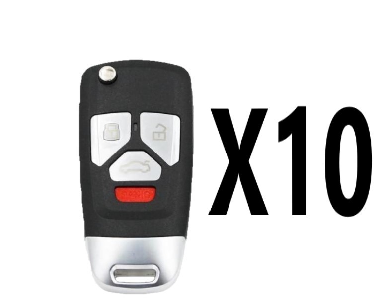 (10 PACK) XHORSE AUDI STYLE - 4B UNIVERSAL REMOTE FLIP KEY (WIRELESS) 