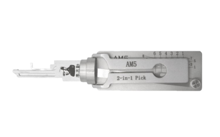ORIGINAL LISHI AM5 2-IN-1 PICK FOR AMERICAN LOCK PADLOCKS- ANTI GLARE