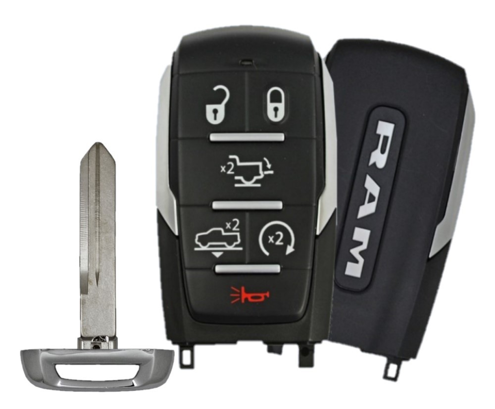 2019 DODGE RAM 6 BUTTON SMART KEY - AIR SUSPENSION, POWER TAILGATE, REMOTE START PN 68291692AE
