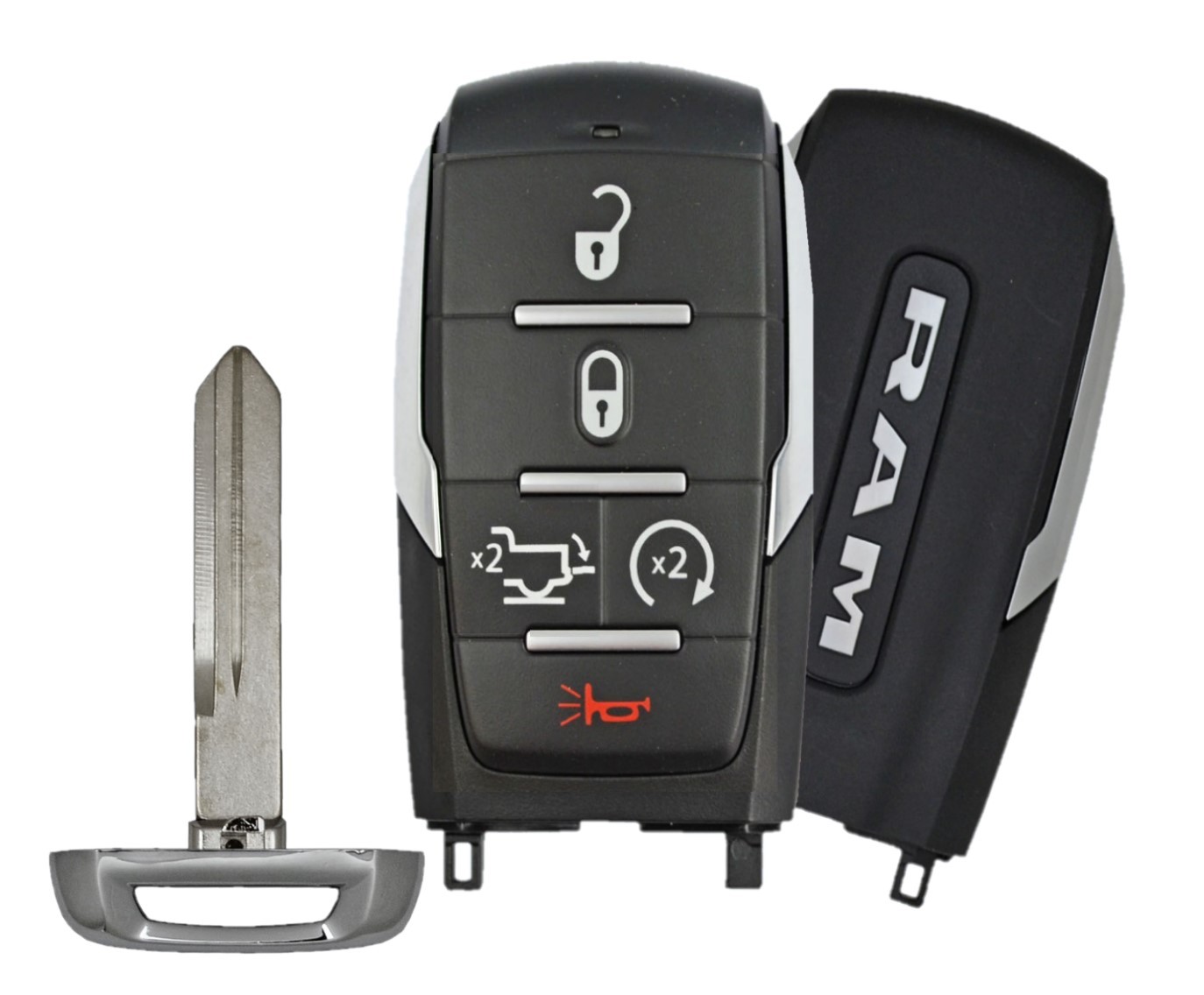 2019 DODGE RAM 5 BUTTON SMART KEY - POWER TAILGATE, REMOTE START PN 68291691AD / 68442909AB