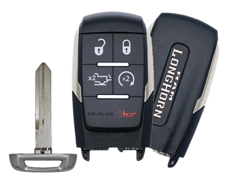 2019-2020 DODGE RAM 5 BUTTON SMART KEY - LOCK, UNLOCK, PANIC,  REMOTE START, TAILGATE PN: 68375456AB